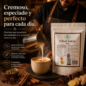 Chai Latte Andes Tea en polvo elaborado con té negro y especias naturales