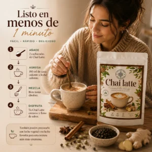 Chai Latte Andes Tea en polvo elaborado con té negro y especias naturales