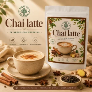 Chai Latte Andes Tea en polvo elaborado con té negro y especias naturales