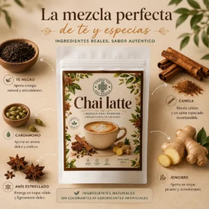 Chai Latte Andes Tea en polvo elaborado con té negro y especias naturales