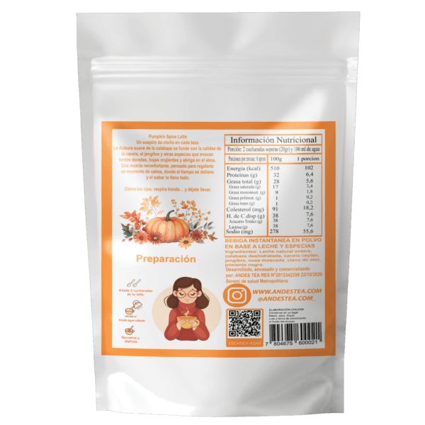 Pumpkin spice latte Andes Tea Chile