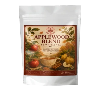 Té Applewood Blend Andes Tea en bolsitas piramidales con té negro, manzana, membrillo y canela.