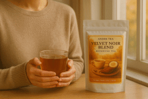 Velvet Noir Blend – Té negro con cacao, coco y vainilla 10 bolsitas VELVET NOIR BLEND ANDES TEA