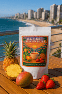Sunset Island Bliss – Té negro con canela de Ceylán, mango, piña y frutilla 10 bolsitas SUNSET ISLAND BLISS ANDES TEA