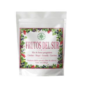 Mezcla de frutos del sur de Chile en polvo con maqui calafate grosella y cauchao