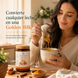 Golden milk en crema para preparar leche dorada con tu leche favorita y recetas dulces y saladas de Andes Tea