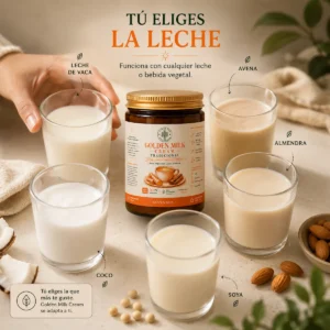 Golden milk en crema para preparar leche dorada con tu leche favorita y recetas dulces y saladas de Andes Tea