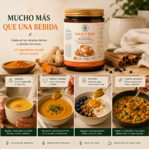 Golden milk en crema para preparar leche dorada con tu leche favorita y recetas dulces y saladas de Andes Tea
