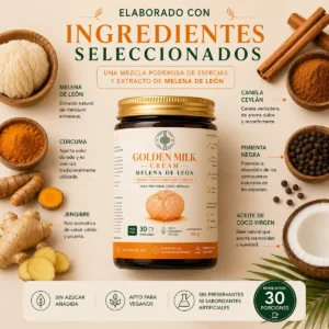 Golden Milk Cream Melena de León 150 g Andes Tea concentrado de especias con extracto de Melena de León