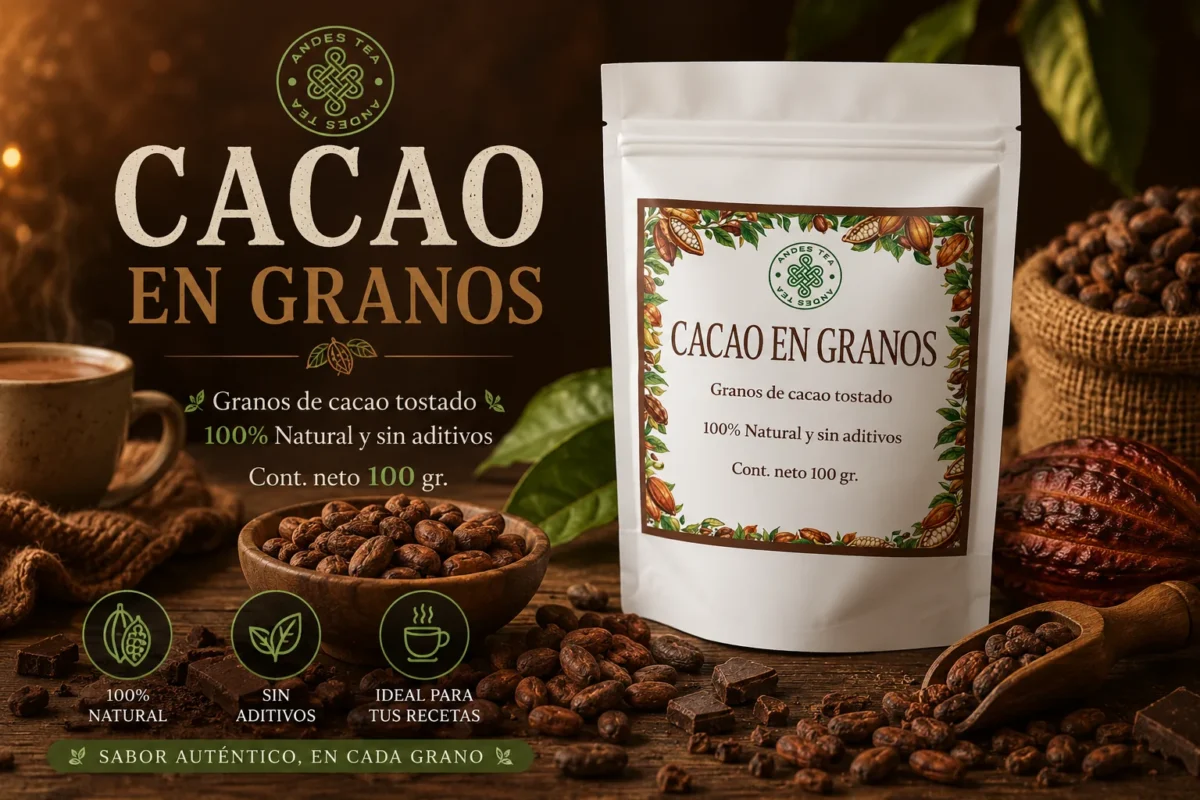 cacao en granos andes tea